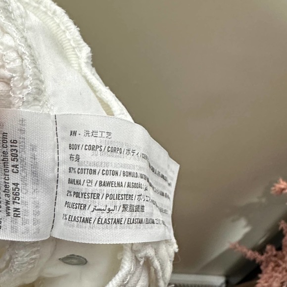 ABERCROMBIE & FITCH Ankle Straight Ultra High Rise Curve Love Jeans White {J52} - Picture 6 of 6